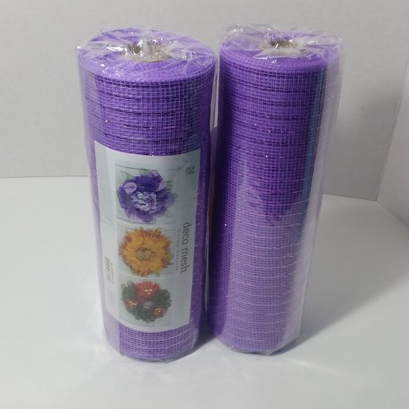 Purple Deco Mesh 6 Rolls Crafts Wreaths 10" 10Yard - Picture 2 of 5